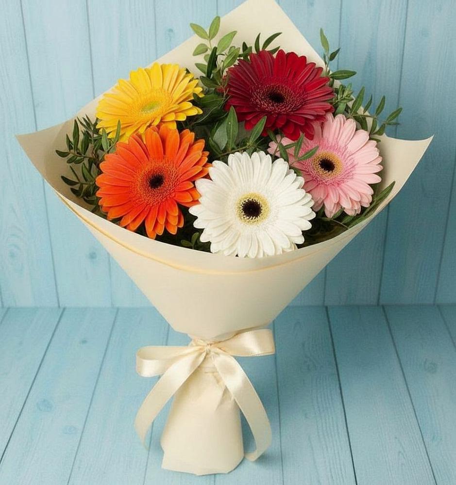 Букет праздник в Верхопенье Букет цветов из: Герберы в Верхопенье
