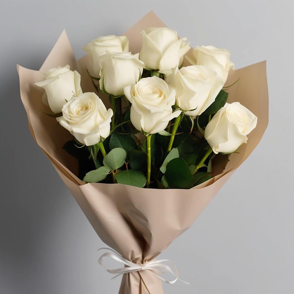 Букет 9 Белых роз Эдлесс Лав в Верхопенье