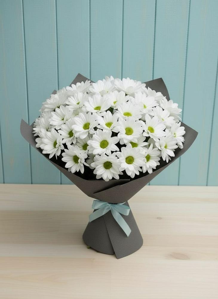 Букет белые хризантемы в Верхопенье Букет цветов из: Хризантемы в Верхопенье