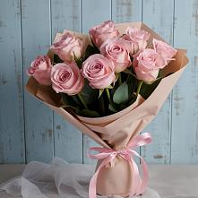 9 розовых роз в Верхопенье Букет цветов из:  Розы в Верхопенье