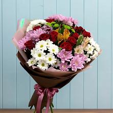 Букет цветов из:  Розы, Хризантемы и Альстромерии в Верхопенье