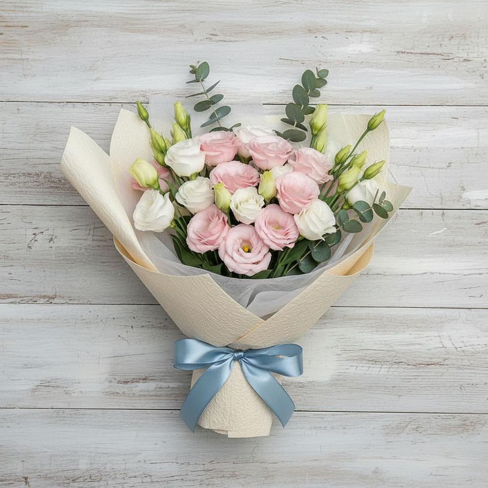 Букет шампанское в Верхопенье Букет цветов из: Лизиантусы в Верхопенье